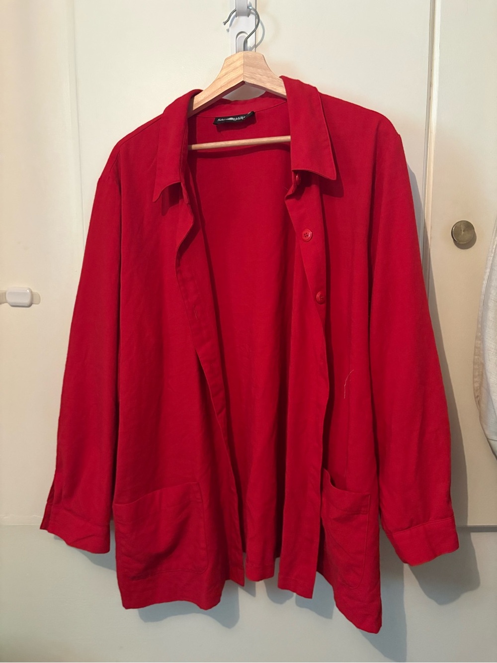 Red Linen Open Front Women's Jacket - Sag Harbor